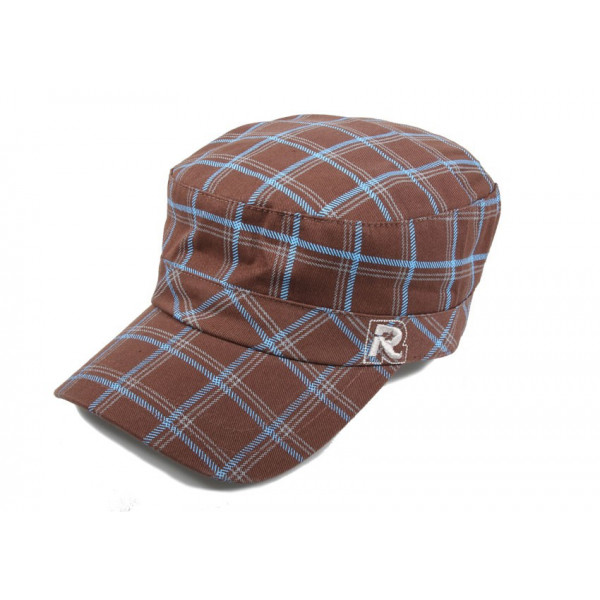 Casquette enfant carreaux marron