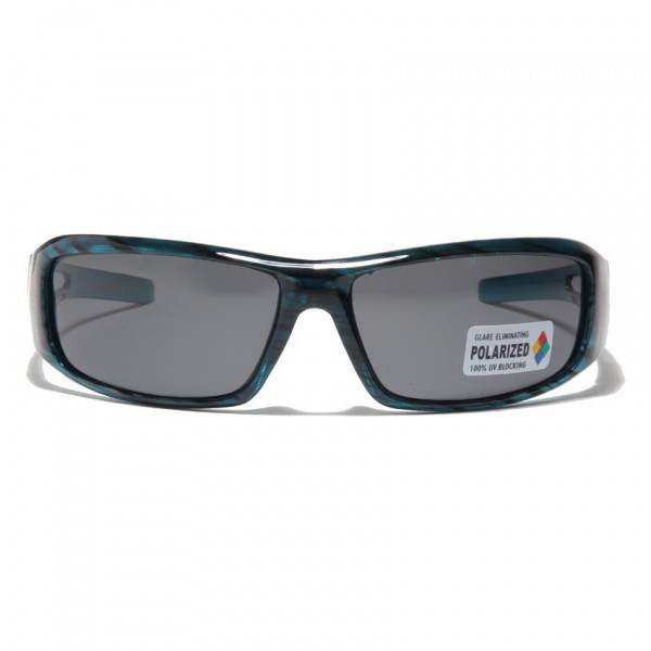 lunette de soleil polarisée monture bleue vision grise