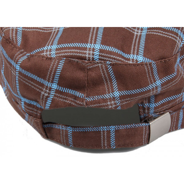 Casquette enfant carreaux marron
