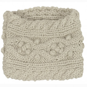cache col tricot beige
