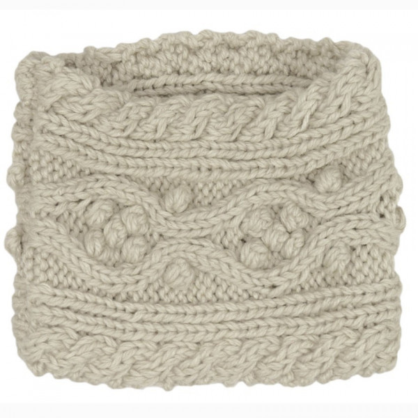 cache col tricot beige