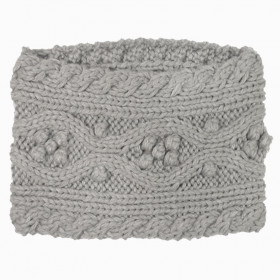 cache col tricot gris