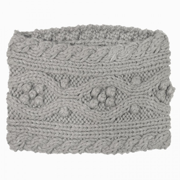 cache col tricot gris