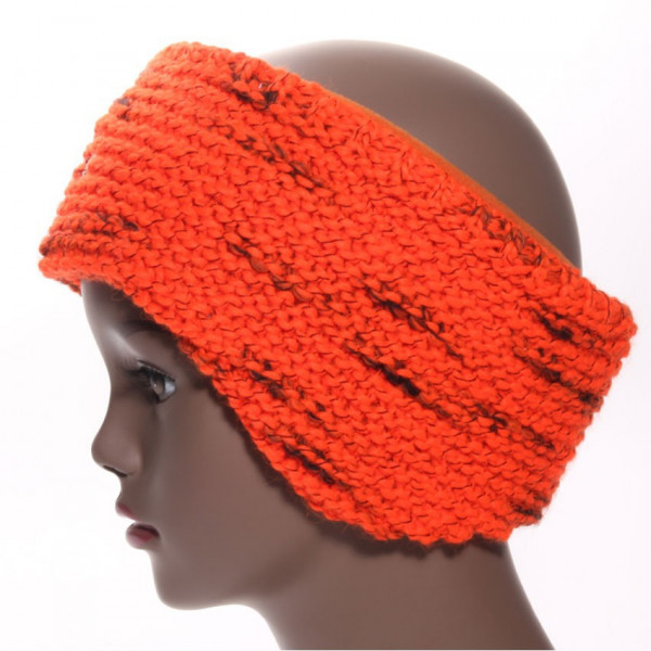 bandeau de ski laine mérinos orange