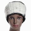 bandeau de ski tricot beige