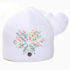 bonnet pompon avec perles colorées
