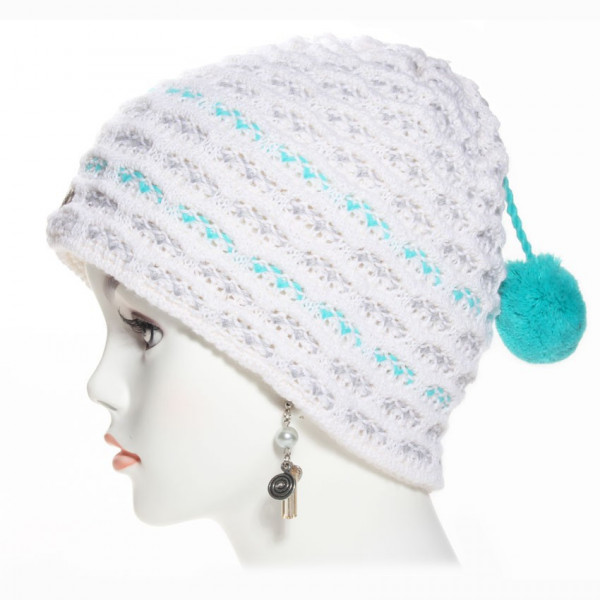 Bonnet laine fine maille coloris bleu marin - IGALYKOS - triox