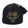 bonnet femme coloris noir avec perles