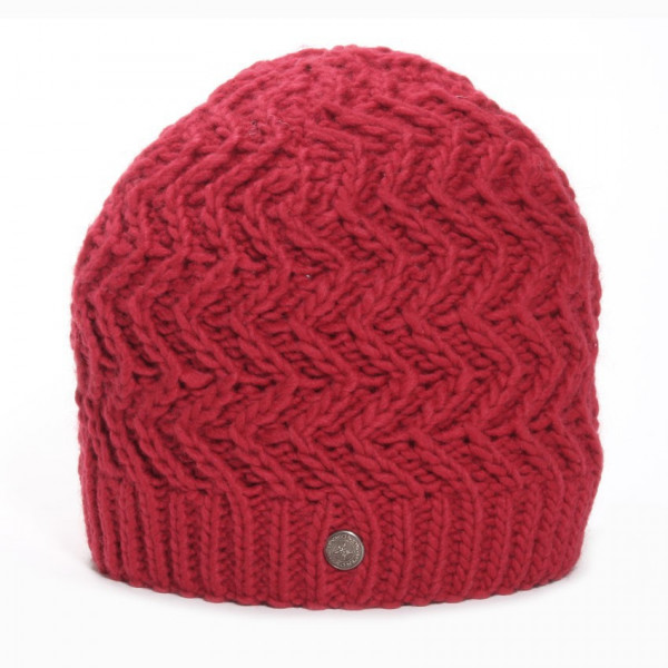 bonnet laine maille rouge