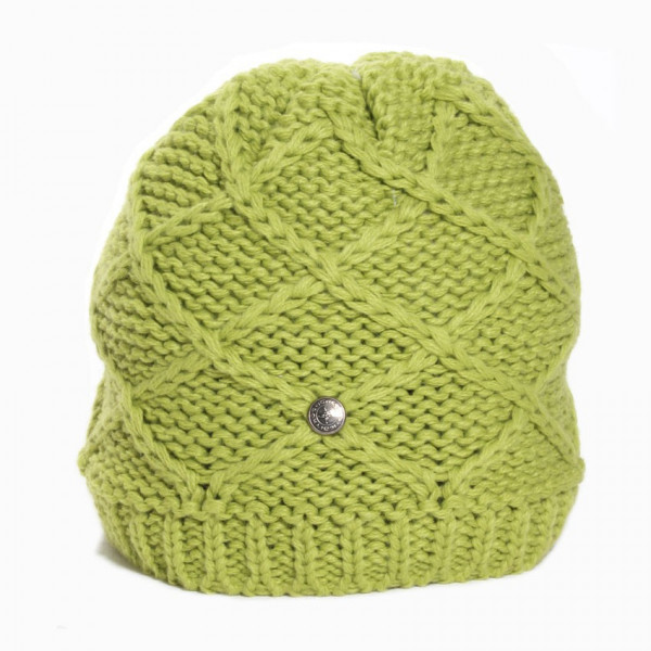 Bonnet tricot court vert anis - IGALYKOS - bruna