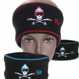 bandeau de ski noir et rouge