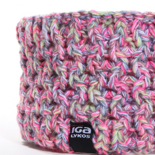 bandeau de ski laine rose