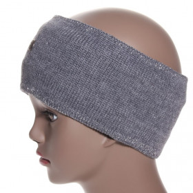 Bandeau de ski en laine et polaire gris