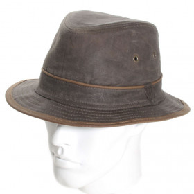 chapeau pluie coton huilé kaki