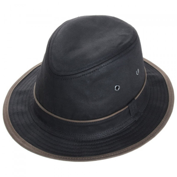 chapeau pluie coton huilé noir