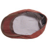 casquette plate en lin bordeaux surpiqué doublure coton