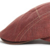 casquette plate en lin bordeaux surpiqué