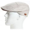 casquette plate lin beige surpiquée