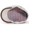 casquette plate lin beige surpiquée doublée coton