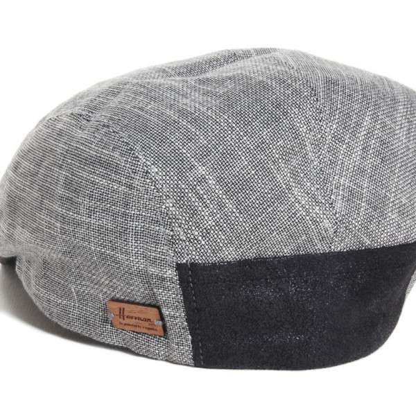 casquette d'été en lin et coton gris