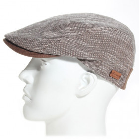 casquette homme lin et coton marron