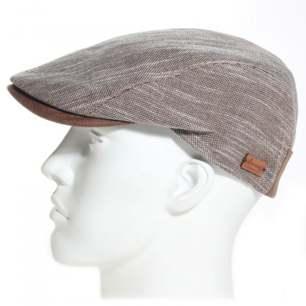 casquette homme lin et coton marron