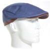 casquette plate en li bleu et visière gansée