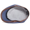 casquette plate en li bleu et visière gansée doublure coton