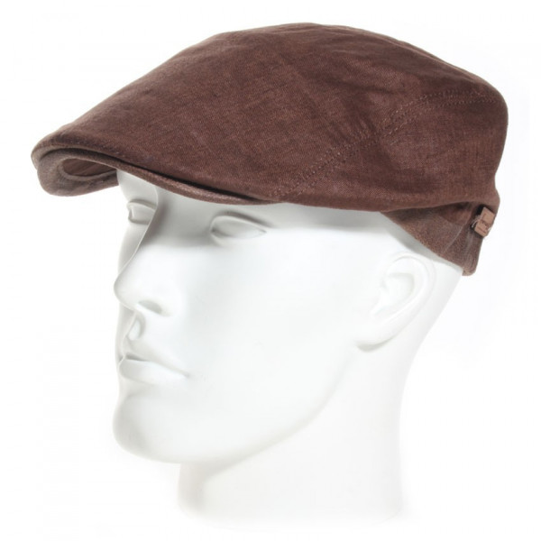 Casquette plate lin et coton marron - HERMAN - norris