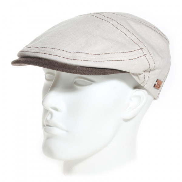 Casquette plate d'été en lin beige - HERMAN - woods