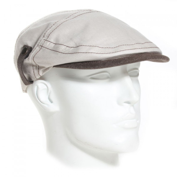 casquette plate en lin beige