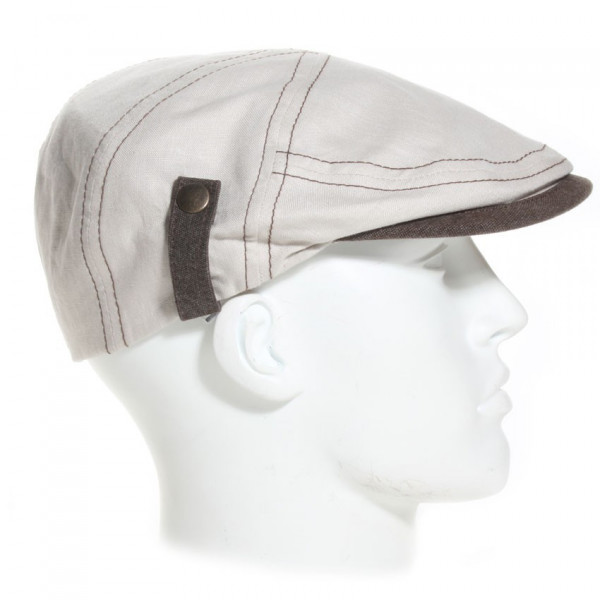 casquette plate en lin beige