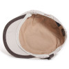 casquette plate en lin beige doublée coton