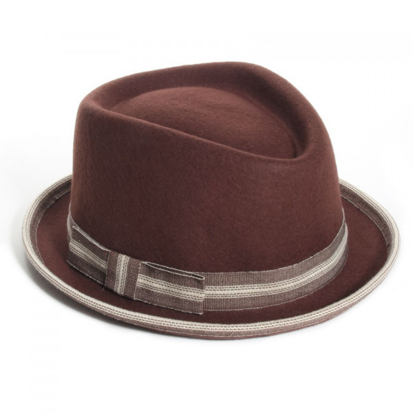 chapeau feutre pork pie coloris marron