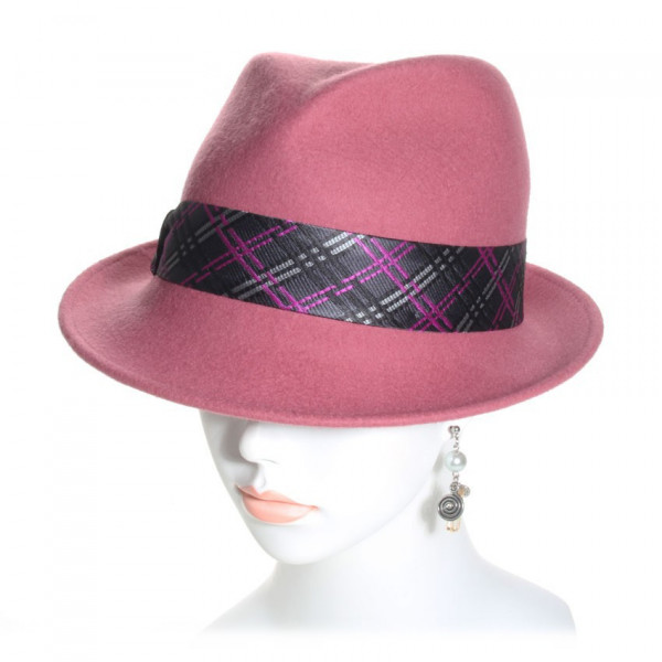 chapeau feutre femme rose