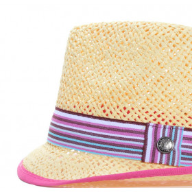 chapeau de paille gros grain multicolore