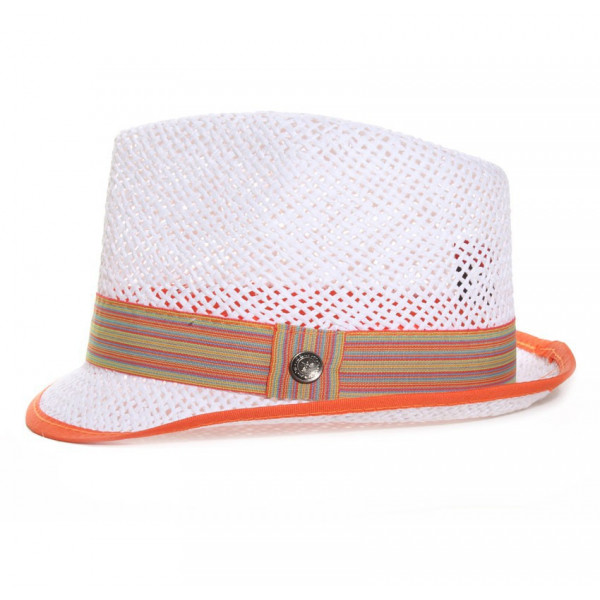chapeau paille enfant coloris blanc