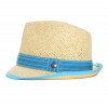 chapeau paille enfant gros grain bleu