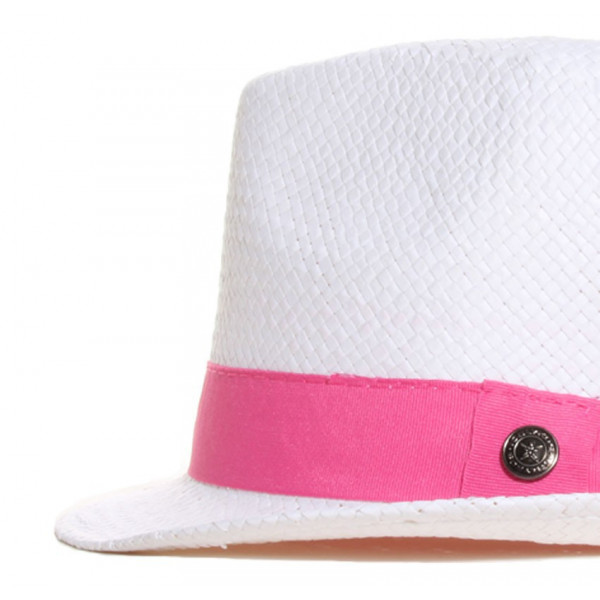 chapeau galon rose