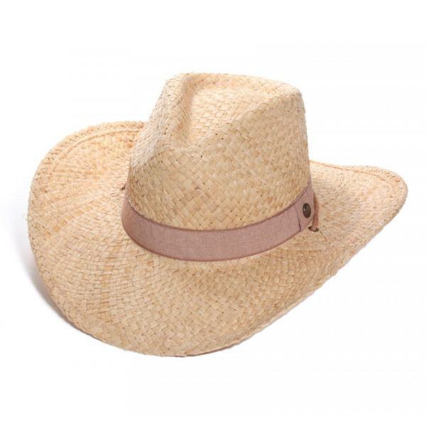 Chapeau cowboy paille raphia tressé - Igalykos