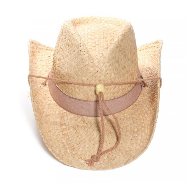 Chapeau cowboy paille raphia tressé - Igalykos