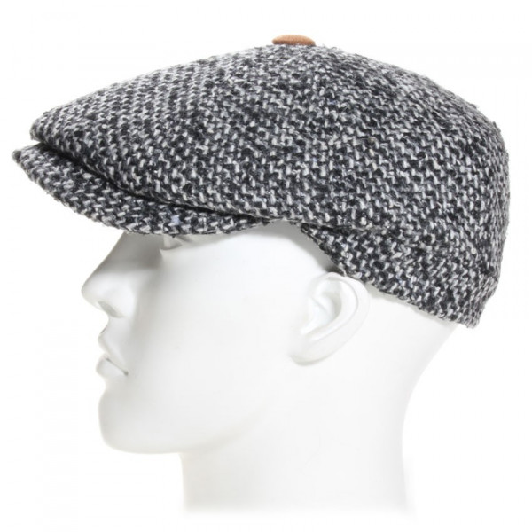 casquette gavroche laine tweed gris
