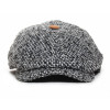 casquette gavroche laine tweed gris bouton marron