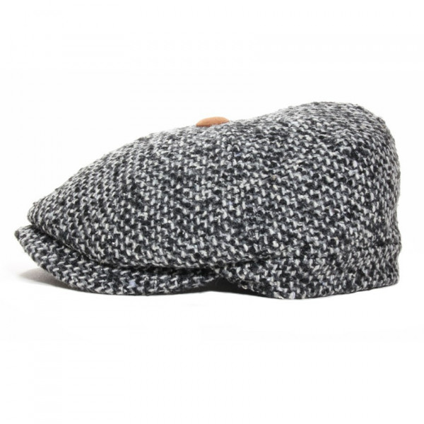 casquette gavroche laine tweed gris