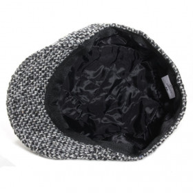 casquette gavroche laine tweed gris doublure polyester