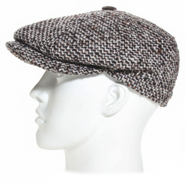 casquette gavroche tweed marron