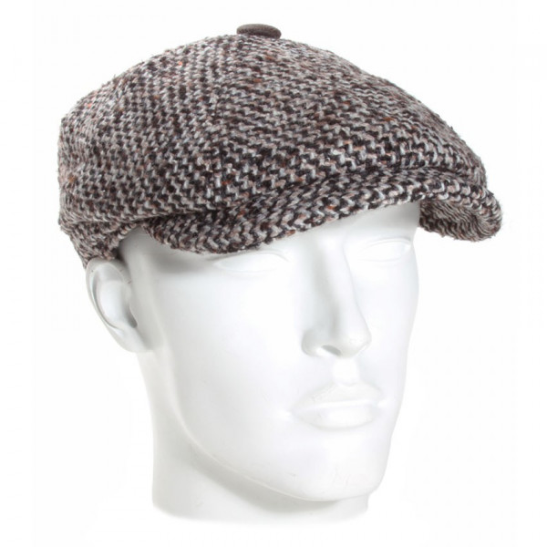 casquette gavroche tweed marron