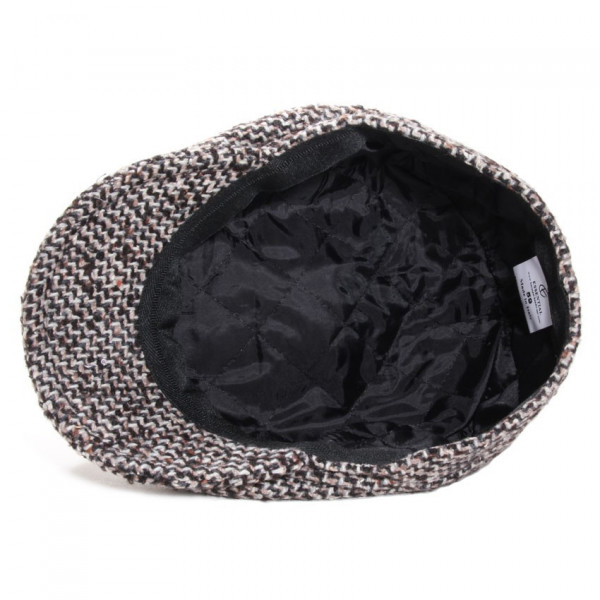 casquette gavroche tweed marron doublée polyester