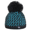 bonnet court coloris noir et turquoise