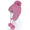 bonnet péruvien rose avec pompon
